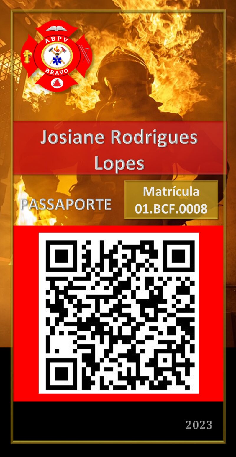 Josiane Rodrigues Lopes – BOMBEIRO CIVIL – Uberlândia – MINAS GERAIS – Matricula 01.BCF.008
