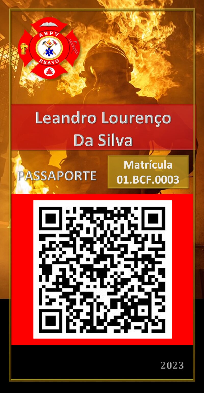 Leandro Lourenço Da Silva – BOMBEIROS CIVIL – Uberlandia – MG – Matricula 01.BCF.003