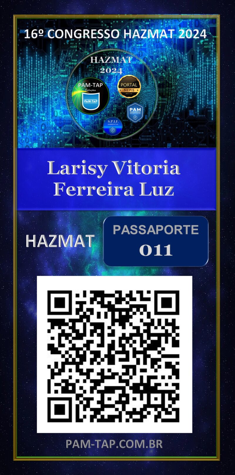 Larisy Vitoria Ferreira Luz – Carteira Digital – Membro  Passaporte 011  – PAM ARAGUARI – Paulínia – SP