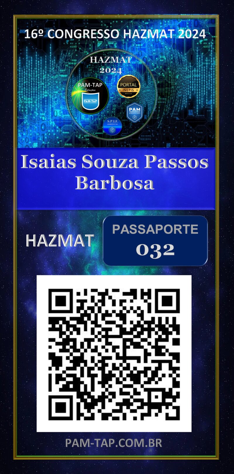 Isaias Souza Passos Barbosa – Carteira Digital – Empresa – Passaporte 032  – SPIF Ambiental – Uberaba – MG