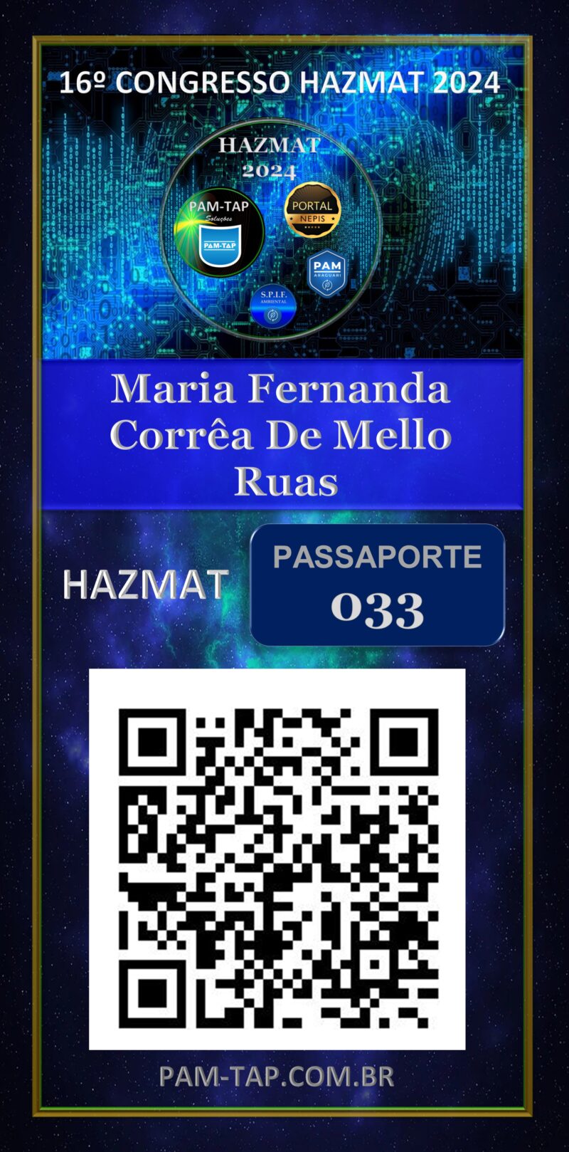 Maria Fernanda Corrêa De Mello Ruas – Carteira Digital – Aluno – Passaporte 033  – PAM ARAGUARI – Uberlândia – MG