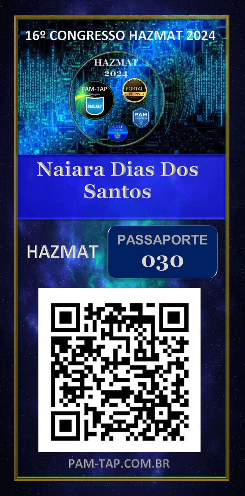 Naiara Dias Dos Santos – Carteira Digital – Aluno – pASSAPORTE 030  – PAM ARAGUARI – Uberlândia – MG